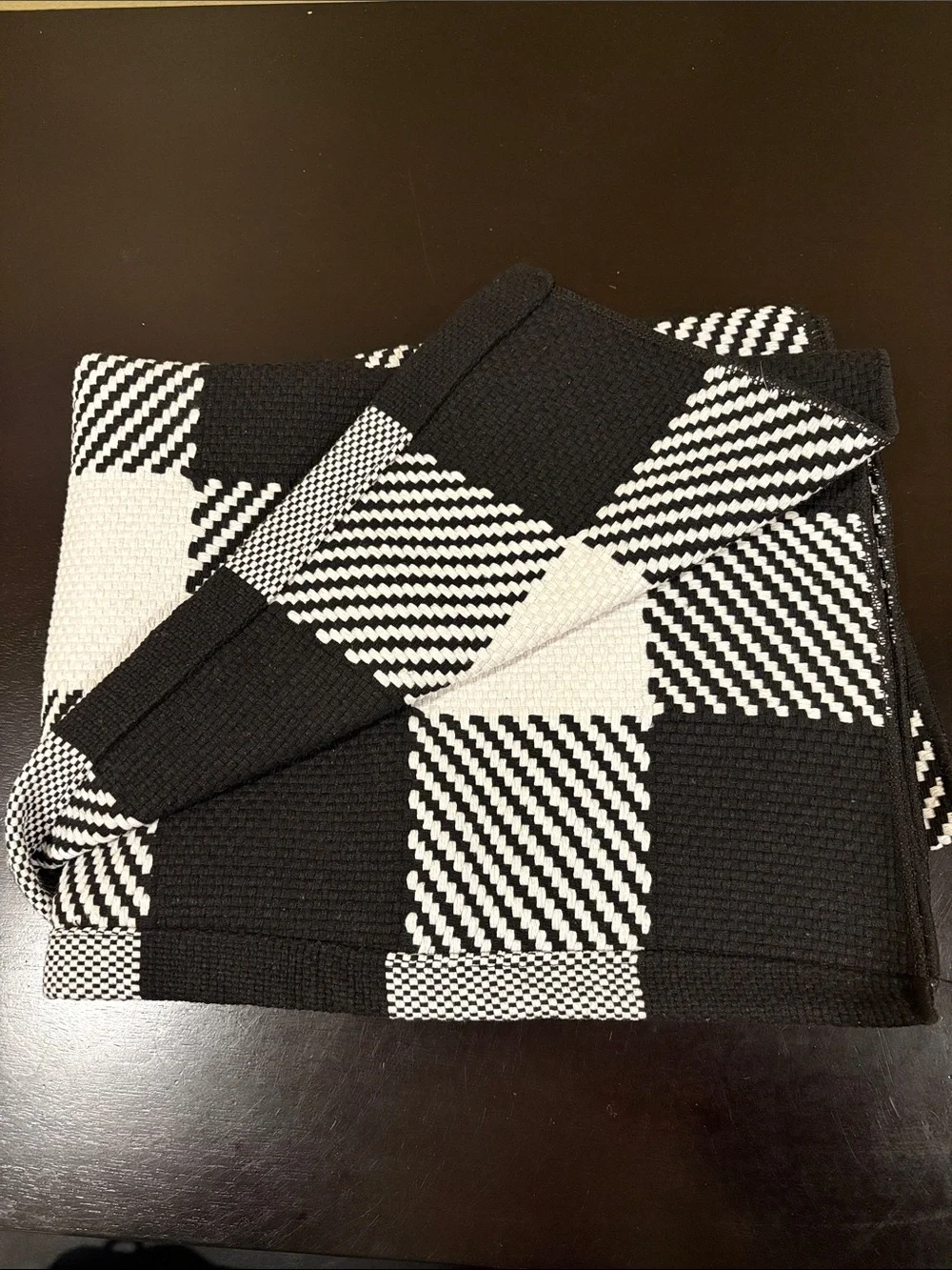 Softer Charm Black White Checker Cotton Indoor Outdoor Rug Door Mat 2’4” x 3’7”